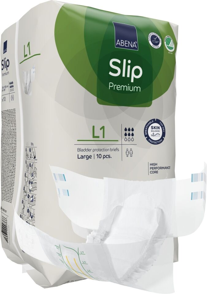 Scutec incontinenta, hipolergenic, Abena Slip L1 Premium, 10 buc, absorbtie 2500 ml