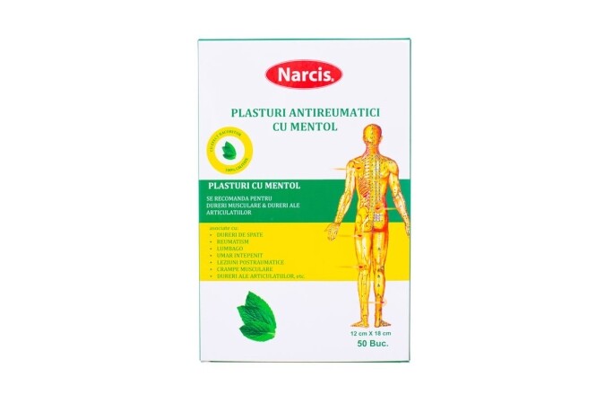 Plasturi antireumatici 12*18cm cu mentol - Narcis